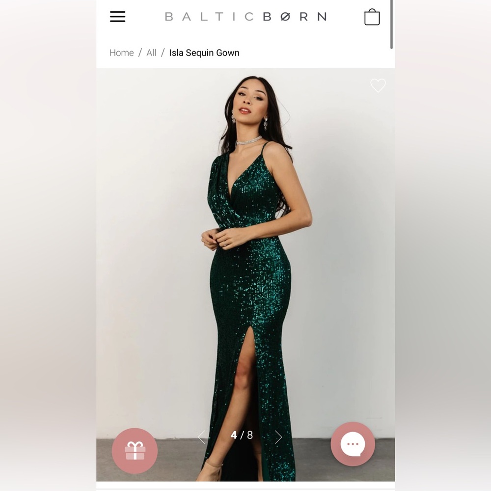 Baltic Born Emerald Sequin Gown